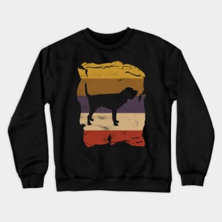 Bloodhound Distressed Vintage Retro Silhouette Crewneck Sweatshirt